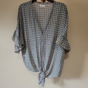 Patterned Blue Women's Top